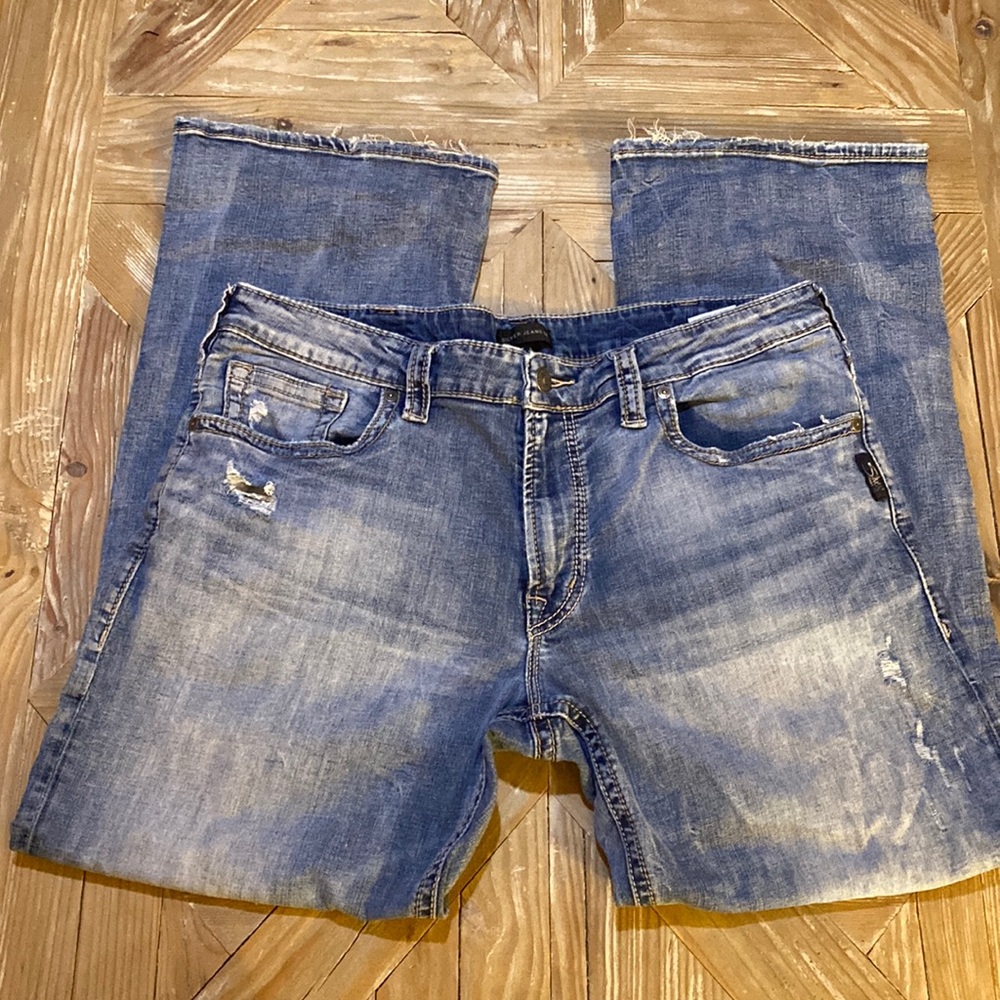 Silver Men’s Zac Denim Jeans in a 36 x 30 Relaxed Fit